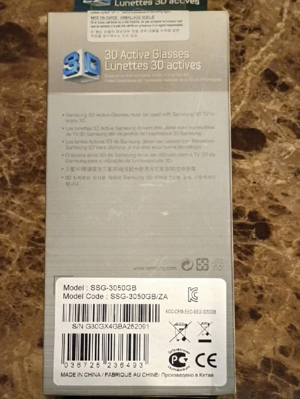 Samsung Black 3D Active Glasses SSG-3050GB